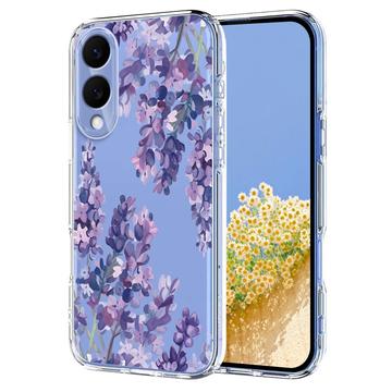 Etui TPU z kwiatowym wzorem na Samsung Galaxy S25 Edge - Wisteria