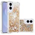Etui z TPU Samsung Galaxy S25 Edge Glitter Quicksand - Złote serca