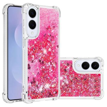 Etui z TPU Samsung Galaxy S25 Edge Glitter Quicksand - Różowe serca