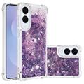 Etui z TPU Samsung Galaxy S25 Edge Glitter Quicksand - Fioletowe serca