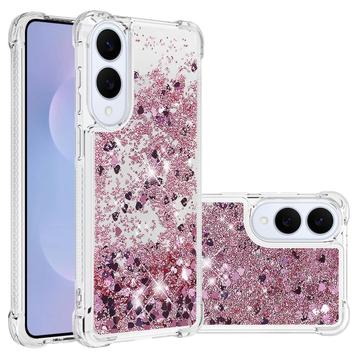 Etui z TPU Samsung Galaxy S25 Edge Glitter Quicksand - różowe złote serca