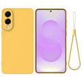 Samsung Galaxy S25 Edge Etui z płynnego silikonu z paskiem na rękę