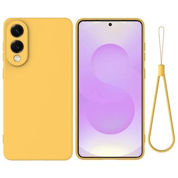 Samsung Galaxy S25 Edge Etui z płynnego silikonu z paskiem na rękę