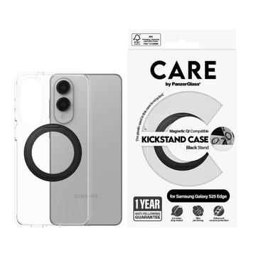 Samsung Galaxy S25 Edge PanzerGlass Care Kickstand Etui - kompatybilny z MagSafe - Przezroczysty / Czerń