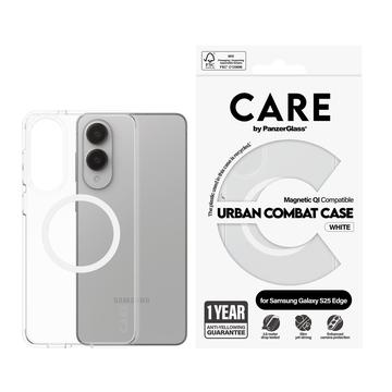 Samsung Galaxy S25 Edge Etui PanzerGlass Care Urban Combat - kompatybilne z MagSafe - Biel / Transparentny