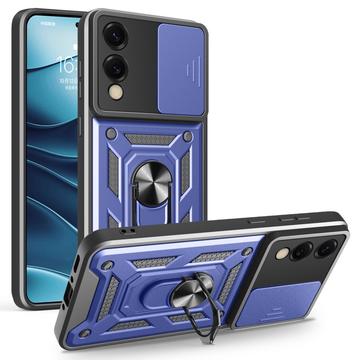 Samsung Galaxy S25 Edge Hybrydowe Etui z Pierścieniem Obrotowym z Osłoną Aparatu