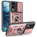 Samsung Galaxy S25 Edge Hybrydowe Etui z Pierścieniem Obrotowym z Osłoną Aparatu