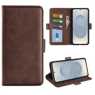 Samsung Galaxy S25 Edge Etui portfelowe z magnetycznym zamknięciem - tekstura cielęca