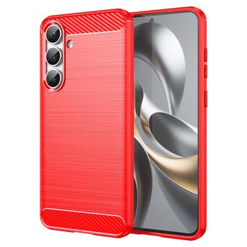 Samsung Galaxy S25 FE Szczotkowane Etui z TPU - Włókno Węglowe