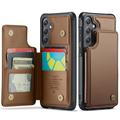 Etui Caseme C22 na karty RFID do Samsung Galaxy S25 FE - brązowe