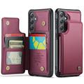 Etui Caseme C22 na karty RFID do Samsung Galaxy S25 FE - czerwone
