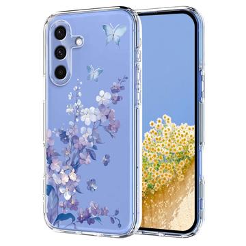 Etui TPU z kwiatowym wzorem na Samsung Galaxy S25 FE - Wisteria