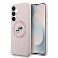 Samsung Galaxy S25 FE Karl Lagerfeld Double Heads Etui MagSafe z płynnego silikonu - różowy