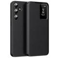 Samsung Galaxy S25 FE Smart Clear View Etui z klapką z kieszenią na kartę - czarny