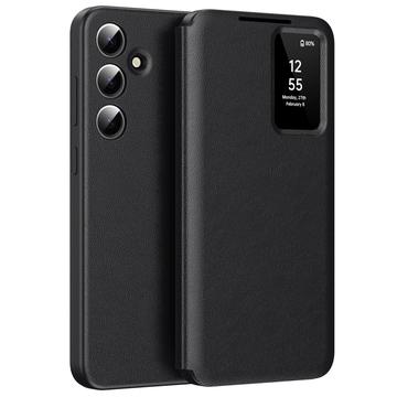 Samsung Galaxy S25 FE Smart Clear View Etui z klapką z kieszenią na kartę - czarny