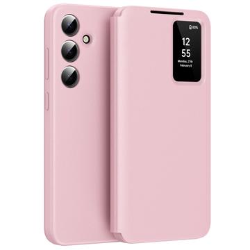 Samsung Galaxy S25 FE Smart Clear View Etui z klapką z miejscem na kartę - różowy