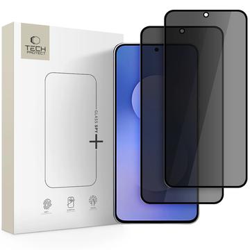Ochraniacz ekranu ze szkła hartowanego Privacy Samsung Galaxy S25 FE Tech-Protect Glass Spy+ - 2 szt. - Czarny