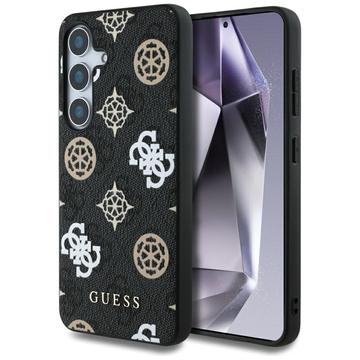 Etui MagSafe Samsung Galaxy S25 Guess 4G Printed Colored Peony Pattern - czarne