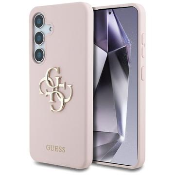 Etui silikonowe Samsung Galaxy S25 Guess Big 4G Logo Bottom Script - różowy