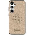 Samsung Galaxy S25 Etui Guess Fixed Glitter 4G Metal Logo - Złoto