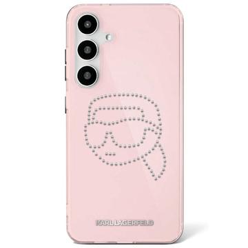 Samsung Galaxy S25 Karl Lagerfeld Rhinestones Karl Head Logo Etui - różowy