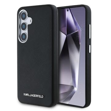 Samsung Galaxy S25 Karl Lagerfeld Saffiano Metal Logo Case - Czarny