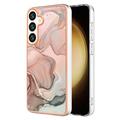 Samsung Galaxy S25 - Galwanizowane Etui IMD z TPU z Deseniem Marmuru