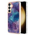 Samsung Galaxy S25 - Galwanizowane Etui IMD z TPU z Deseniem Marmuru