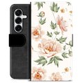 Etui Portfel Premium - Samsung Galaxy S25+ - Kwiatowy