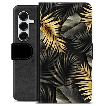 Etui Portfel Premium - Samsung Galaxy S25+ - Złote Liście