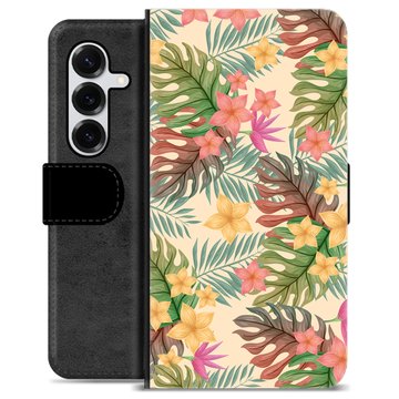 Etui Portfel Premium - Samsung Galaxy S25+ - Różowe Kwiaty