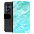 Etui Portfel Premium - Samsung Galaxy S25 - Błękitny Marmur
