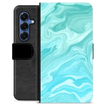 Etui Portfel Premium - Samsung Galaxy S25 - Błękitny Marmur