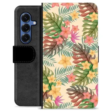Etui Portfel Premium - Samsung Galaxy S25 - Różowe Kwiaty