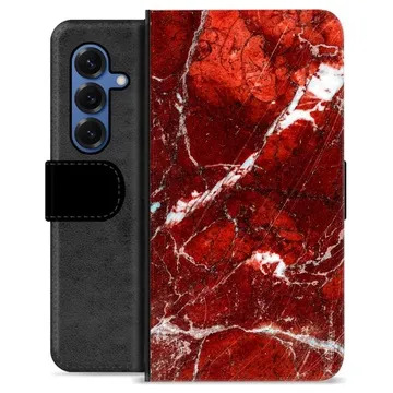 Etui Portfel Premium - Samsung Galaxy S25 - Czerwony Marmur