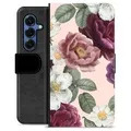 Etui Portfel Premium - Samsung Galaxy S25 - Romantyczne Kwiaty