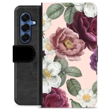 Etui Portfel Premium - Samsung Galaxy S25 - Romantyczne Kwiaty