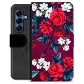 Etui Portfel Premium - Samsung Galaxy S25 - Vintage Kwiaty
