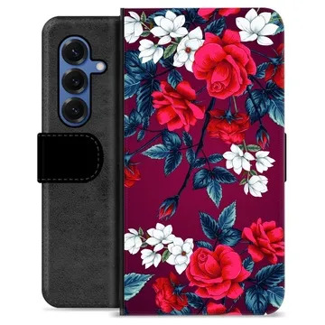 Etui Portfel Premium - Samsung Galaxy S25 - Vintage Kwiaty