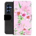 Etui Portfel Premium - Samsung Galaxy S25 - Kwiaty Akwarelowe
