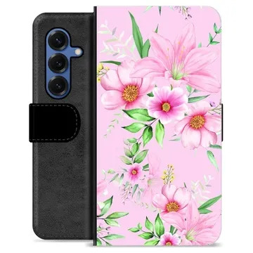 Etui Portfel Premium - Samsung Galaxy S25 - Kwiaty Akwarelowe