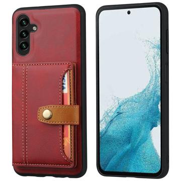 Samsung Galaxy S25 Retro Style Etui z Portfel - Czerwień