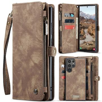 Samsung Galaxy S25 Ultra Wielofunkcyjny Pokrowiec-Portfel Caseme 008 2-w-1 - Brąz