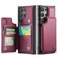 Etui Caseme C22 na karty RFID do Samsung Galaxy S25 Ultra - czerwone