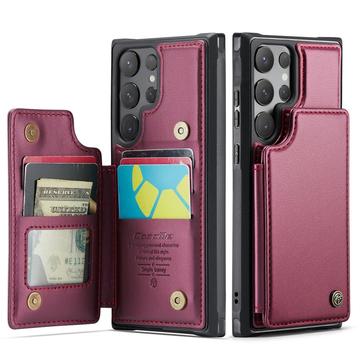 Etui Caseme C22 na karty RFID do Samsung Galaxy S25 Ultra - czerwone