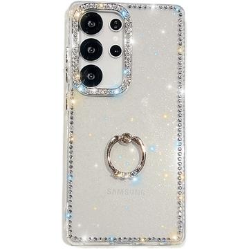 Samsung Galaxy S25 Ultra CrystalGlow Hybrydowe etui z uchwytem na pierścień - przezroczysty