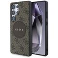 Samsung Galaxy S25 Ultra Guess 4G Round Patch Classic Logo Etui - kompatybilny z MagSafe - Brąz