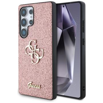 Samsung Galaxy S25 Ultra Etui Guess Fixed Glitter 4G Metal Logo - Róż