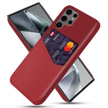 Samsung Galaxy S25 Ultra Etui KSQ z Miejscem na Kartę - Czerwień