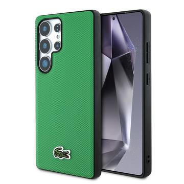 Samsung Galaxy S25 Ultra Lacoste Iconic Petit Pique Woven Logo Etui - Kompatybilny z MagSafe - Zielony